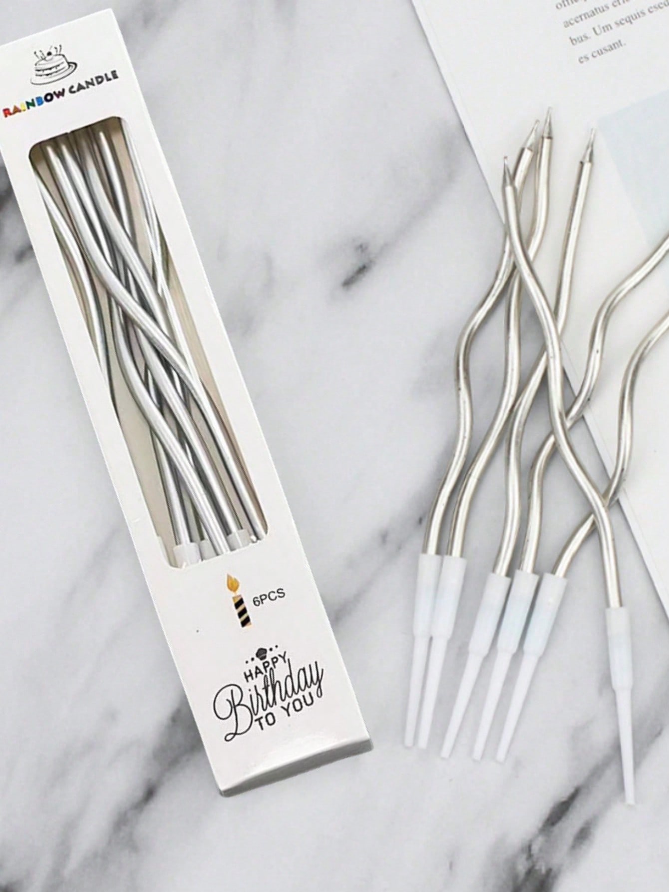 Candle Supplies In - 6pcs/Box Curved Birthday Candles, Cake Decoration