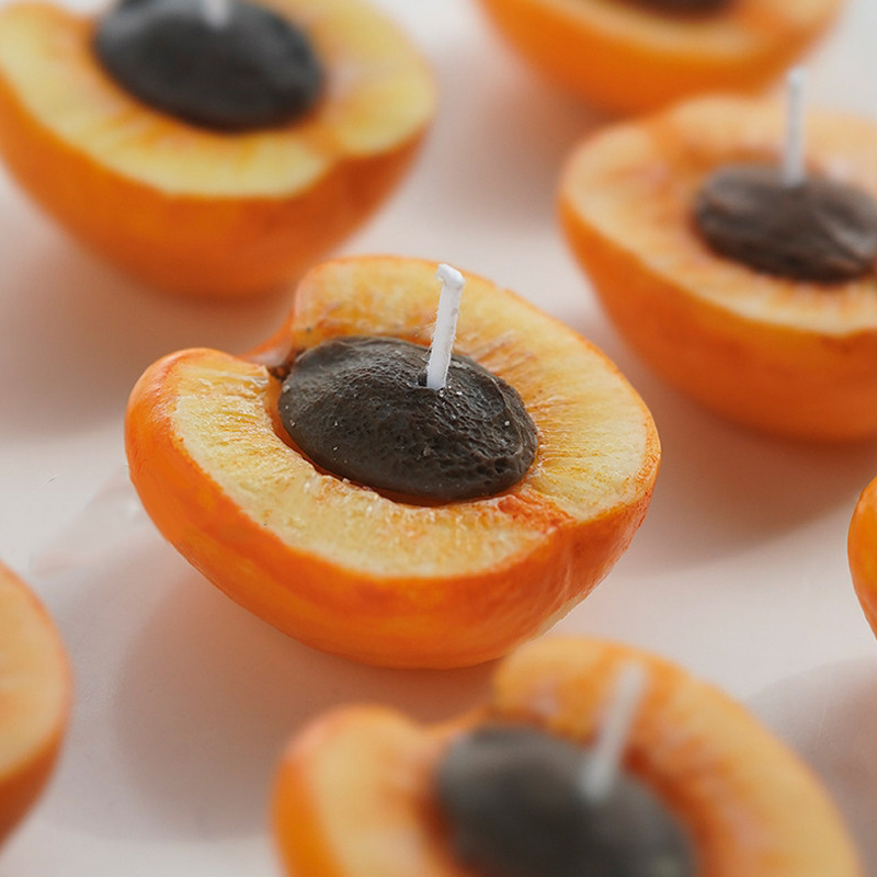 Candle Supplies To Make Candles - 3D Apricot Fruit Candle Silicone Mold