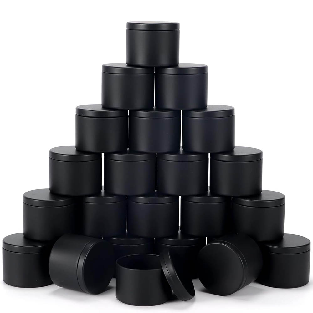 Metal Tin Lid 4Oz - 4Oz Black Candle Tins,Candle Jars Candle