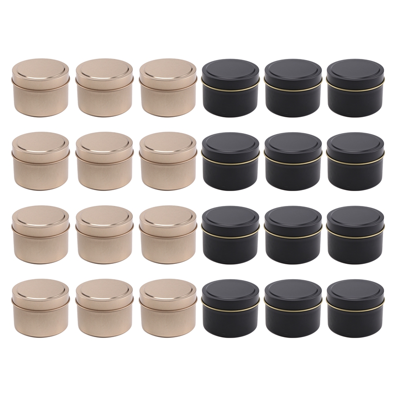 24 Pack Candle Tin Cans with L - Metal Tin Lid 4Oz recension och pris