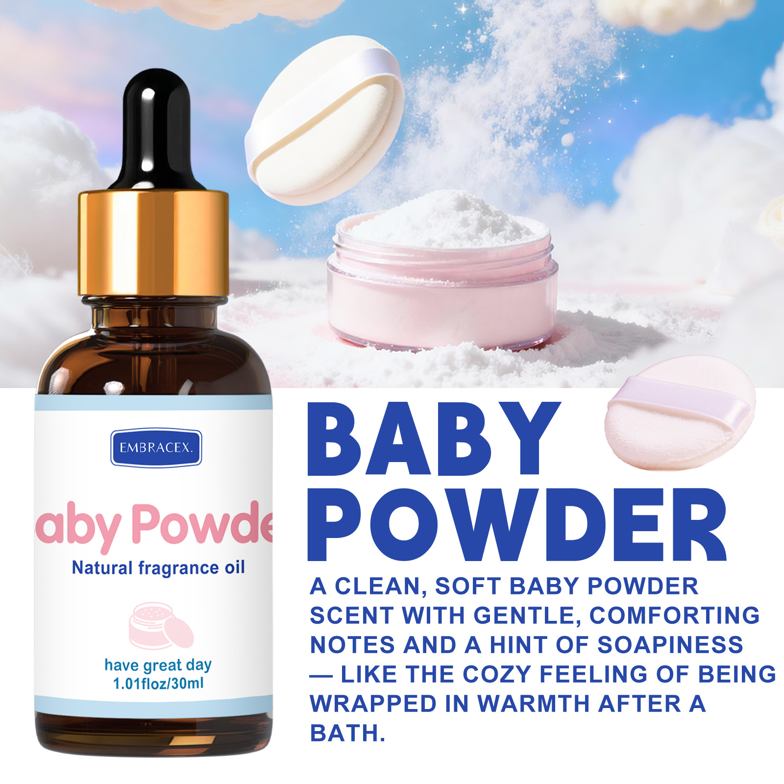 30ml Baby Powder Fragrance Oil - Candle Supplies Fragrance Oil recension och pris