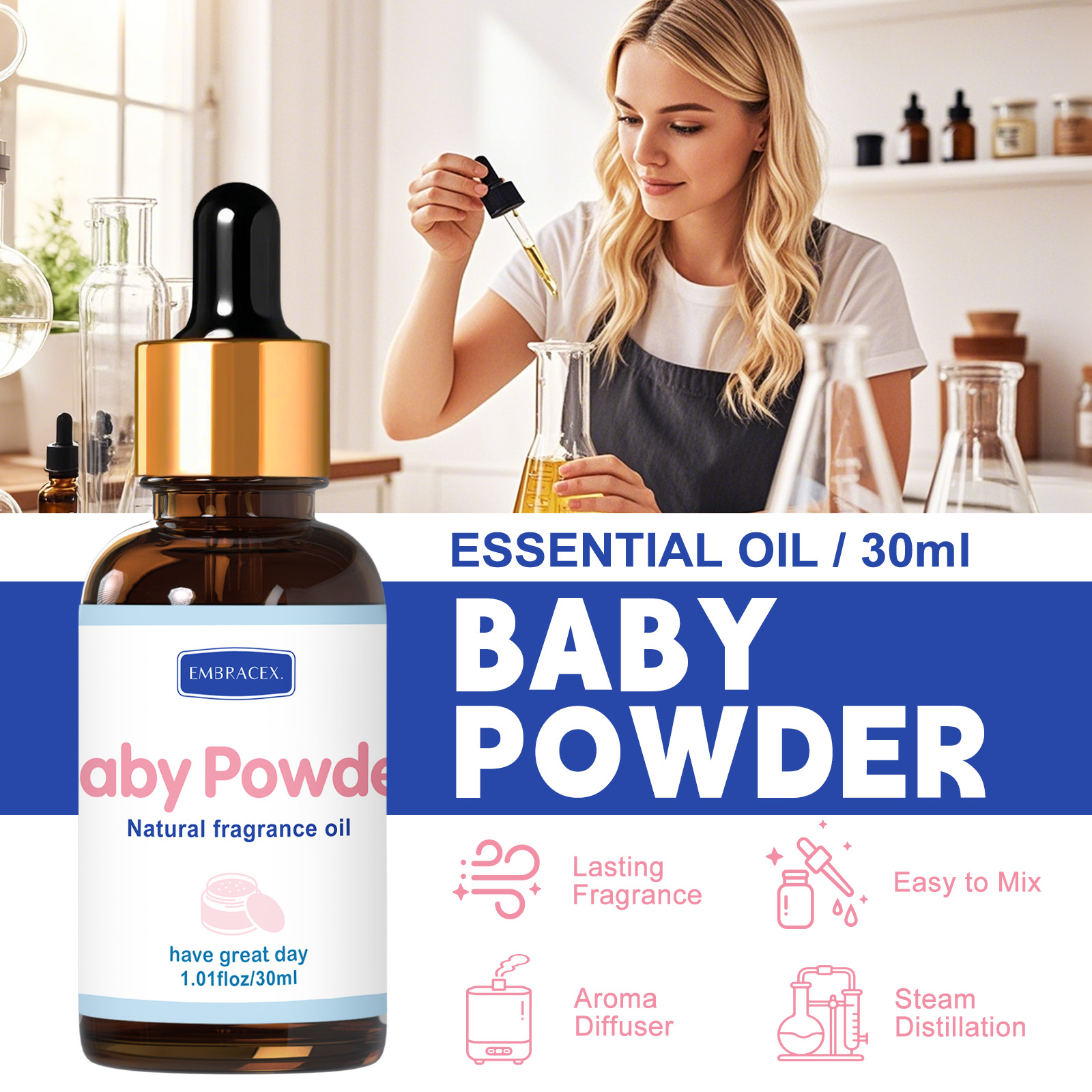 30ml Baby Powder Fragrance Oil - Candle Supplies Fragrance Oil recension och pris