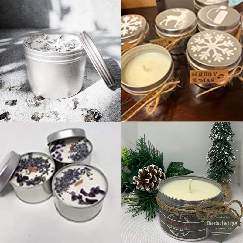 12Pcs 4Oz Metal Candle Tins fo - Metal Tin Lid 4Oz recension och pris