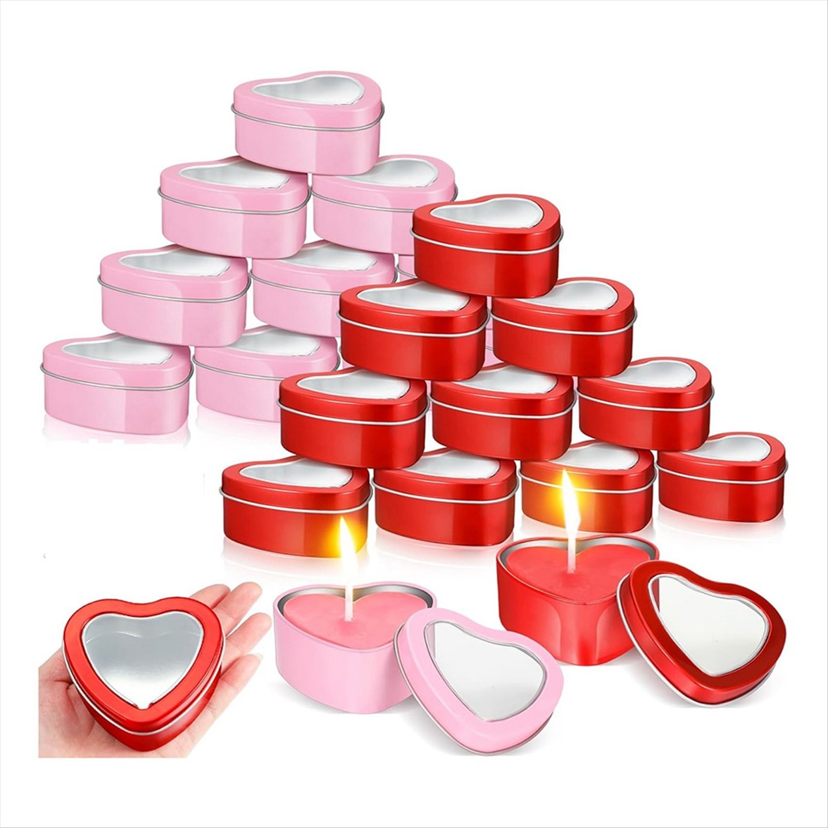 REST 24Pcs 4Oz Heart Shaped Me - Metal Tin Lid 4Oz recension och pris