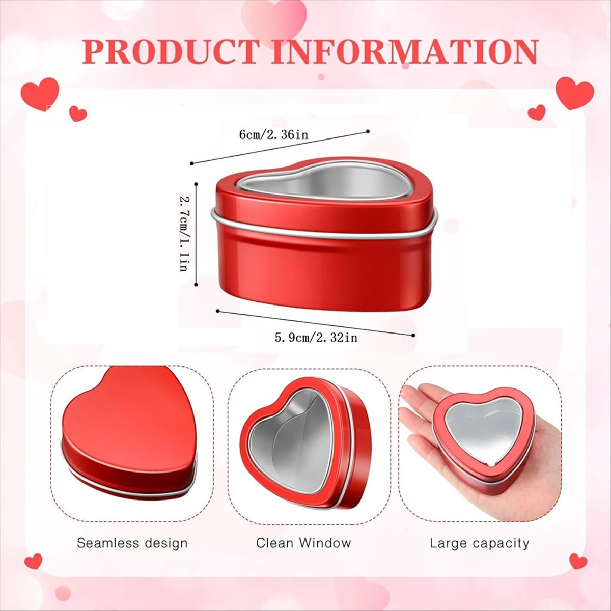 REST 24Pcs 4Oz Heart Shaped Me - Metal Tin Lid 4Oz recension och pris