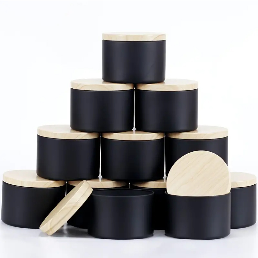 12Pack 4oz Black Candle Tin Se - Metal Tin Lid 4Oz recension och pris